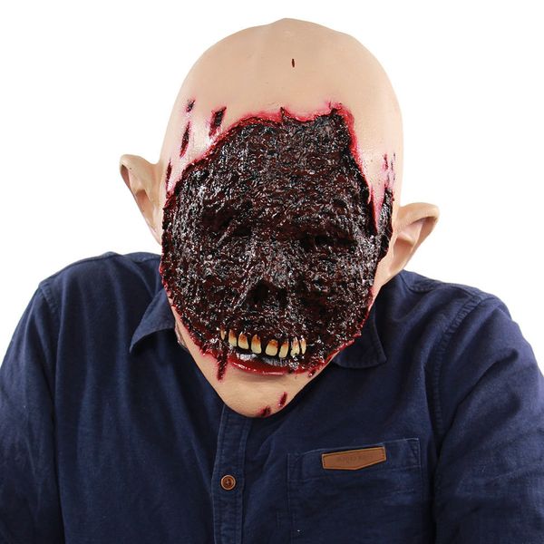 Halloween Horror Lattice Mostro biochimico Zombie sanguinante che si scioglie Maschera spaventosa per adulti