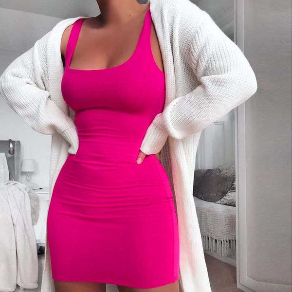 

colysmo summer dress women stretch slim bodycon es ladies sleeveless tank short plus size vestidos orange 210527, Black;gray