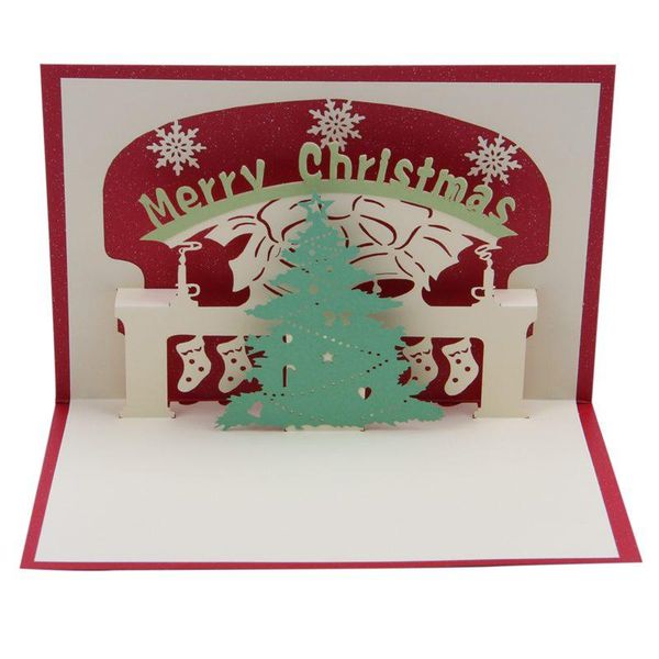 

greeting cards 3d -up christmas tree holiday gifts for xmas/ year