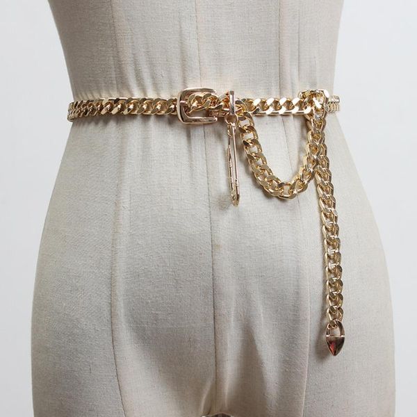 

belts [ewq] 2021 metal pendant waist chain women casual elegant pin buckle female corset belt tide pf581, Black;brown