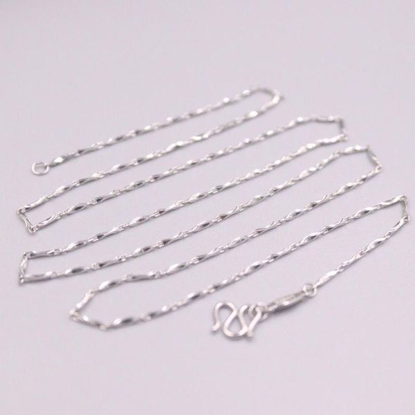 

chains fine pure platinum pt950 chain women 0.9mm yuanbao link necklace 18inch 3.4-3.6g, Silver