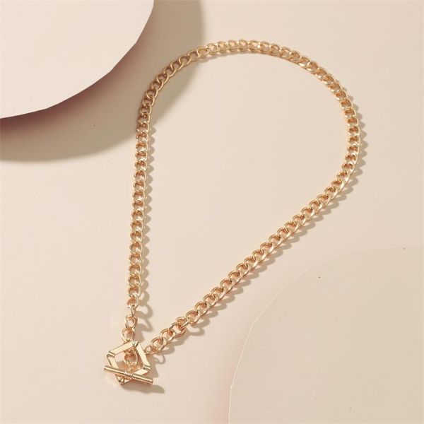 

chains classic wild hip-hop punk street ot buckle necklace retro metal clavicle chain souvenir jewelry, Silver