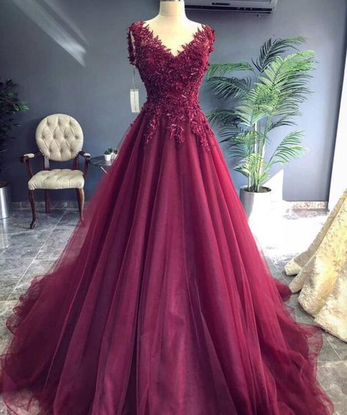 

party dresses burgundy long evening 2021 elegant dubai arabic style beaded lace v-neck a-line women formal gowns abendkleider, White;black
