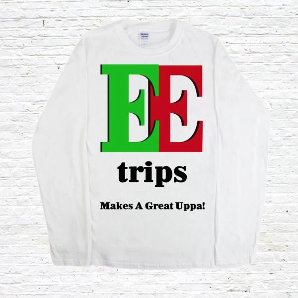 

ee trips 'makes a great uppa' t-shirt (rave / acid house / 90s ), White;black