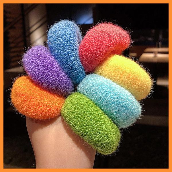 

hair clips & barrettes ins color thick circle large intestine head rope retro french tie accessories female simple rubber band, Golden;silver