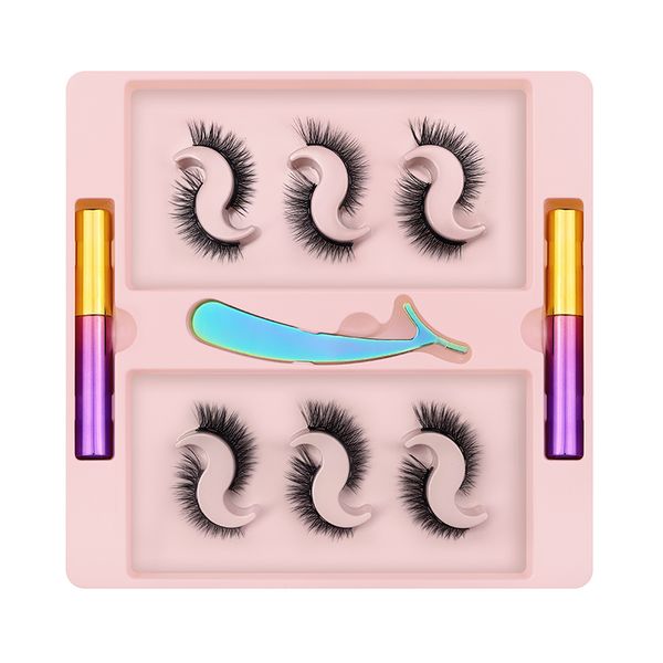 

natural false lashes short faux cils eyelashes set magnet eyeliner long lasting eyelash eye beauty tool tweezers
