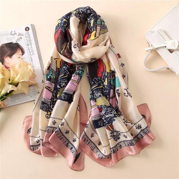 

scarves yulaili 2021 women spring summer autumn fashion lady long silk scarf female shawls and wraps, Blue;gray