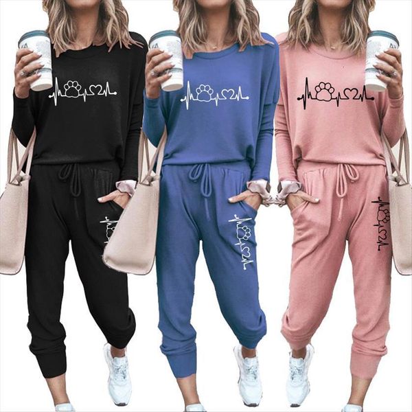 

two piece set tracksuit womens pants o neck pullover shirt and casual sets long sleeve shirts female spring autumn clothes, White
