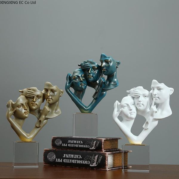 

decorative objects & figurines resin figure ornaments artificial crystal base simple modern home decoration abstract crafts living room gift