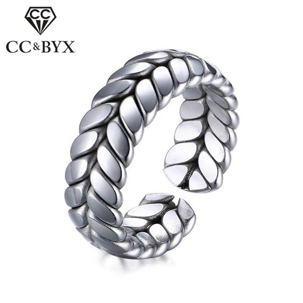 

wedding rings stainless steel men for women wheat open ring titanium anel fashion jewelry simple bijoux homme size 6-8 1317, Slivery;golden