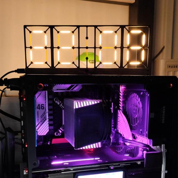 

other clocks & accessories imitation lights digital clock glow led fluorescent desk semi-finished kit brightness with remote control