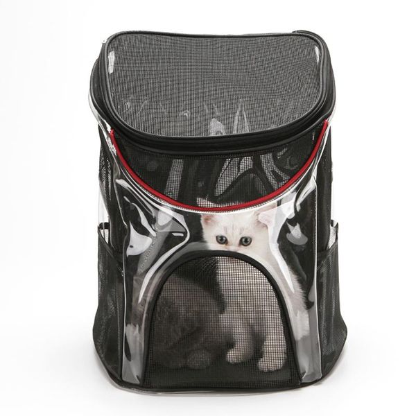 

cat carriers,crates & houses transparent pvc pet carrier space dog backpack cats summer breathable outdoor travel puppy bag products mascota