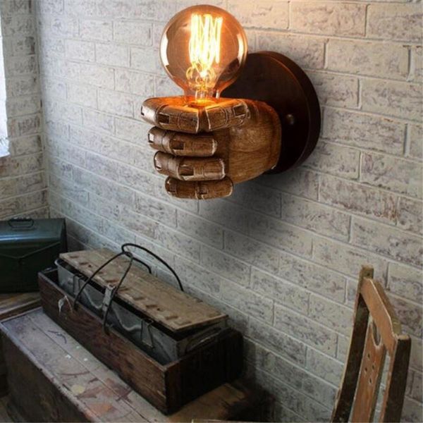 

wall lamp 1pcs light retro fist resin aisle balcony bed