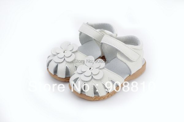 

2021 new genuine leather girls sandals in summer walker shoes with flowers antislip sole kids toddler magazine sandal 12.3-18.3, Black;red