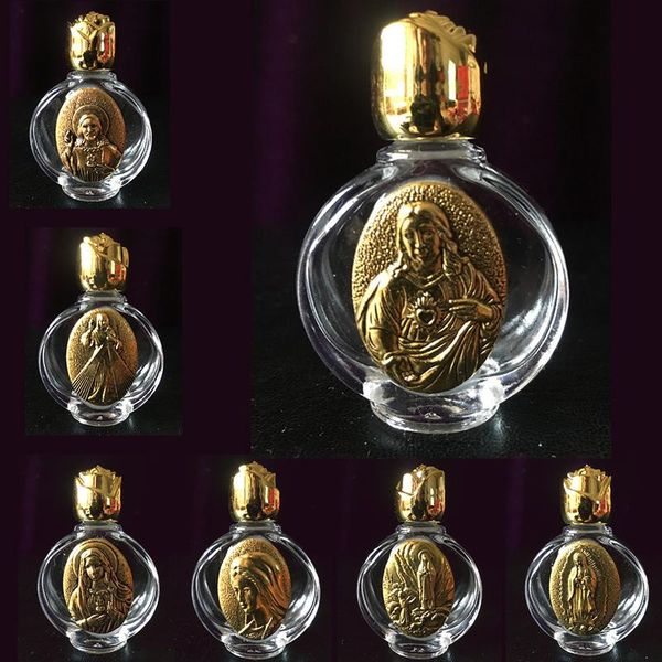

liquid soap dispenser holy water jesus bottle religious cross christian virgin sculpture