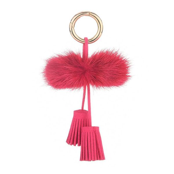 

keychains hair ball keychain tassel key ring car chains female bag pendant accessories charm jewelry, Silver