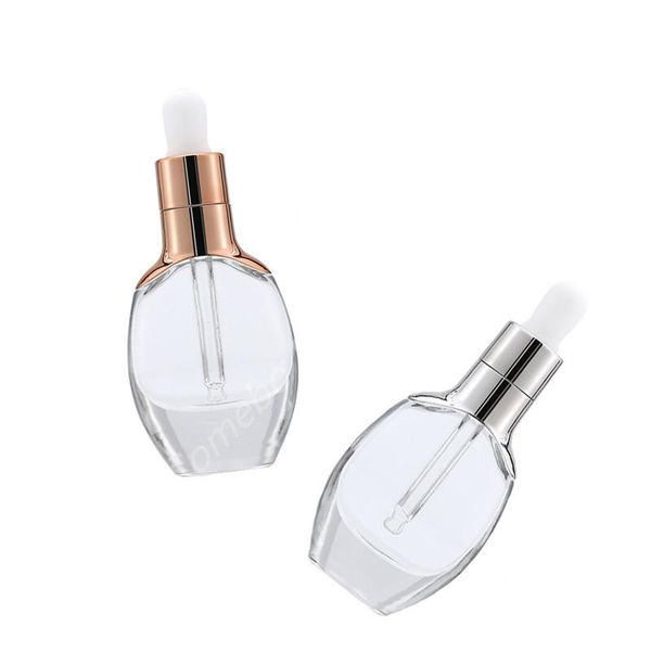

storage bottles & jars 10pcs spot 15ml30ml essence bottle thick bottom shoulder liquid flat glass cosmetic packaging material