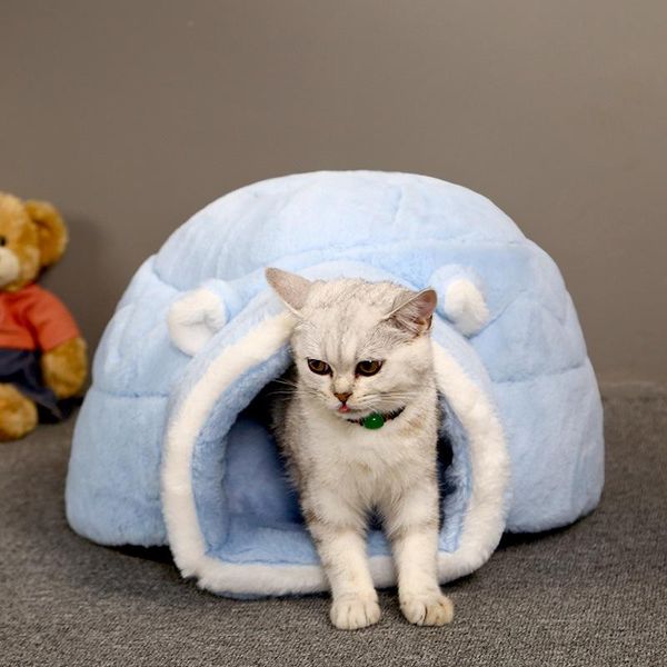 

cat beds & furniture pet dual use enclosed snow house nest small kennel cute bed warm in autumn and winter dog sofa