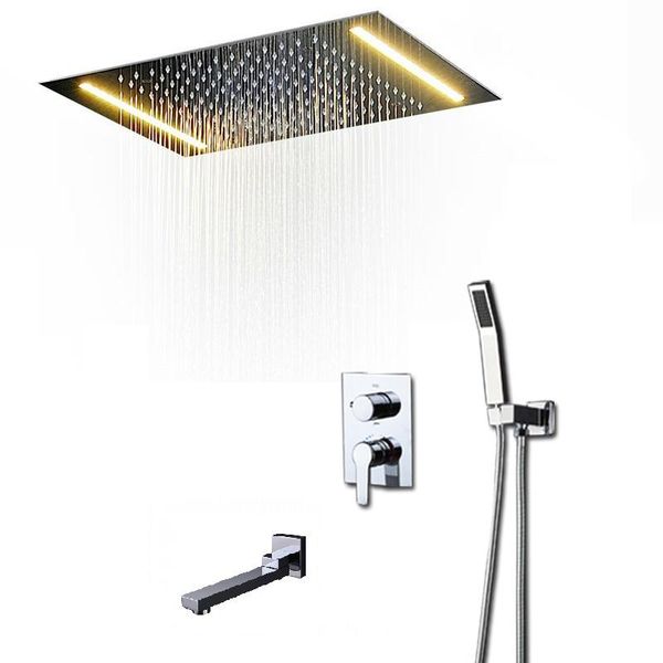 

bathroom shower sets modern system led rainfall head set and cold diverter valve hand tub spout massage