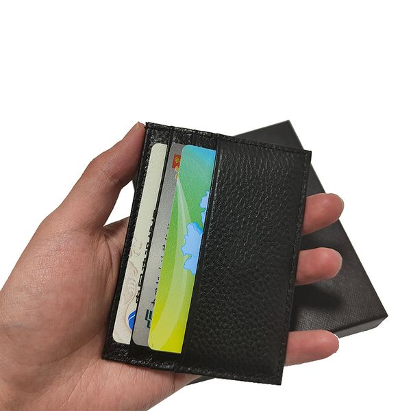 

men's cardholder italian leather pocket mini wallet 6 slots coin bag ultra-thin cash clip portable dust case, Brown;gray