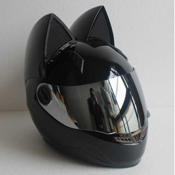 

motorcycle helmet women moto ear personality full face motor 4 colors pink yellow black white helmets