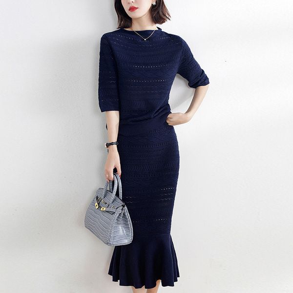 

two piece dress women's sweater set with two pieces, first fall fashion fish tail elegant skirt knitting women's clothes pieces kh, White