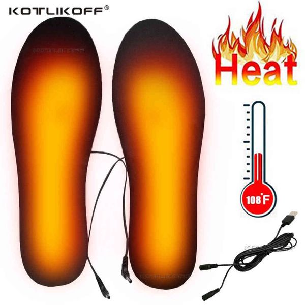 

kotlikoff usb heated shoe insoles feet warm sock pad mat electrically heating insoles washable warm thermal winter insole h1106, White;pink