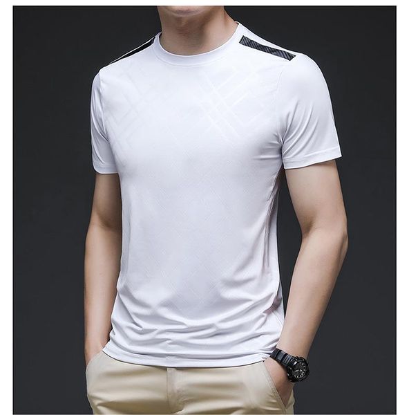 

men's t-shirts ice silk short sleeve t-shirt large size loose trend summer wear fast dry feeling breathable running fitness, White;black