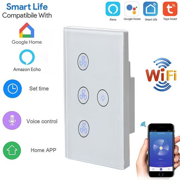 

smart home control nabas tuya wifi fan light switch us ceiling lamp remote life and alexa google cooperation