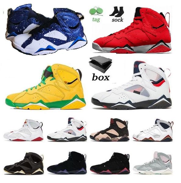 

2021 basketball shoes 7 7s jorden retro mens women jumpman flint french blue patta olypic hare trainers sneakers, Black
