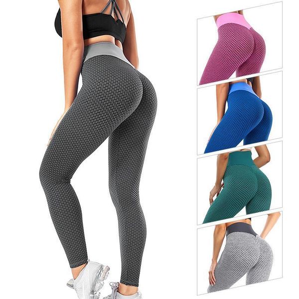 

high waist through thick fitness womens leggings butt lift seamless legins workout scrunch booty push up pants s, Black
