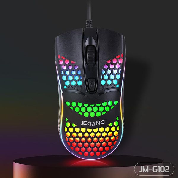 

g-102 hollow hole wired gaming mouse lightweight ergonomic optical mice antiskip with colorful light for office game home