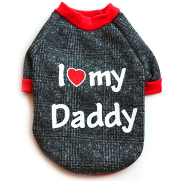 

dog apparel warm clothes sweatshirt outfit coat for small dogs cats pet chihuahua autumn winter i my daddy l