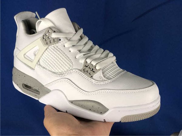 

shoes men basketball 4 white oreo designer sneakers tech gray-white genuine leather sport runner