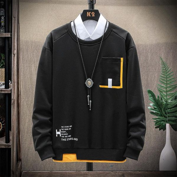 

men's hoodies & sweatshirts 2021 mens hooded sweatshirt autumn hip hop fashion harajuku letter print pullover streetwear, Black