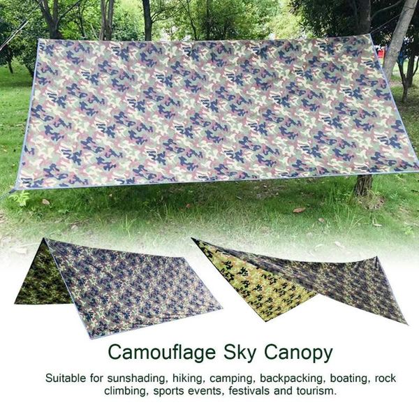 

tents and shelters camping portable camouflage awning waterproof canopy tarp beach tent shade ultralight sun shelter accessories