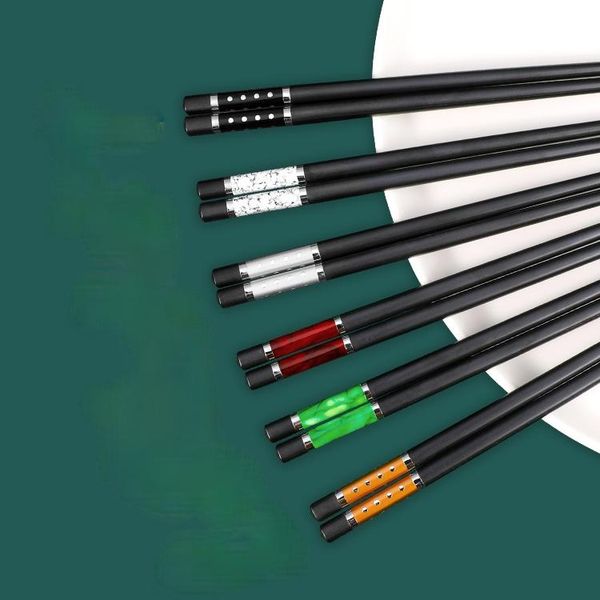 

chopsticks modern creative black metal reuseable eco friendly dinner set vaisselle cuisine kitchen supplies ei50kz