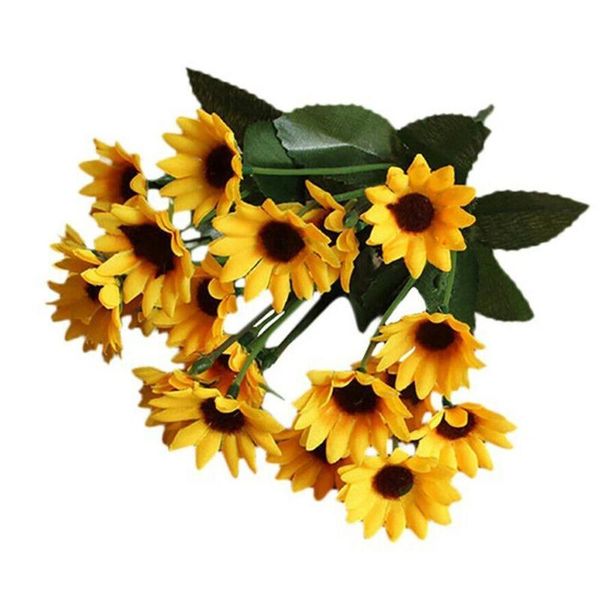 

2pcs sunflower artificial flower wedding touch plant real flowers bouquet decorative & wreaths