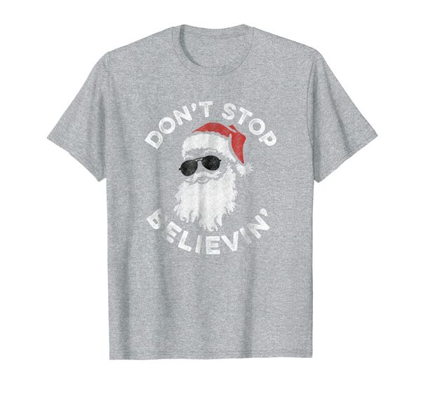 

don't sbelievin' cool shades santa t-shirt, White;black