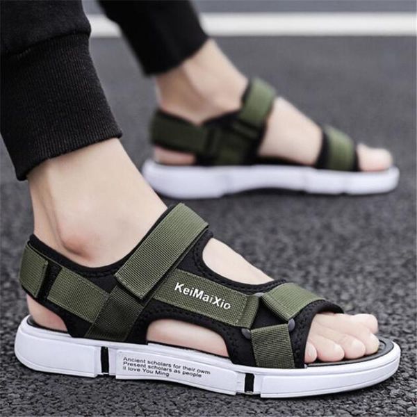 

sandals men's summer trend wild casual beach shoes mens gladiator, Black