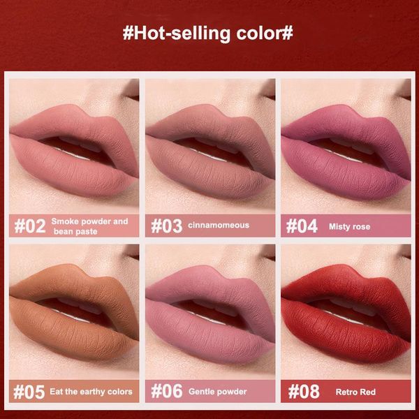 

lip gloss 8-color lipstick not easy to fade lips moisturizing non-stick cup waterproof dry velvet matte glaze