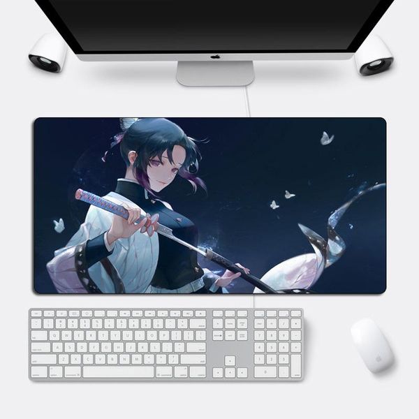 

mouse pads & wrist rests large anime demon slayer kimetsu no yaiba 80x30cm pad gamer locking edge gaming otaku lapdesk computer keyboard