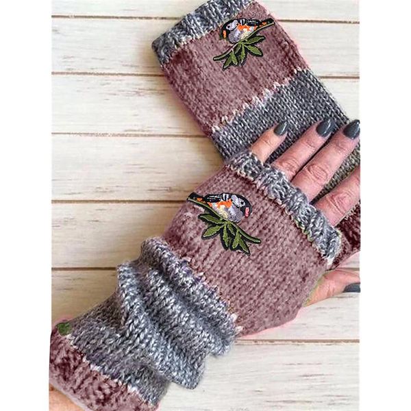 

hats, scarves & gloves sets creative leisure printing mobile phone touch screen knitted winter thick warm mittens men female #t2, Blue;gray