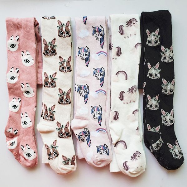 

cotton children's pantyhose leggings girls' spring and autumn cartoon, Pink;yellow