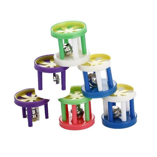 

cat toys rolling wheel scratching interactive plastic bells inside pet cats products for chasing game