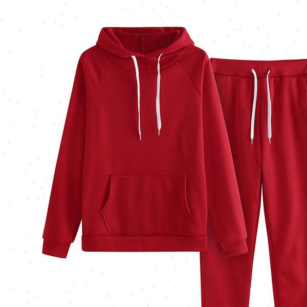 

two pieces set hooded womens tracksuits oversized sweatshirt pants solid color hoodie suits autumn winter casual outfits l3, Gray