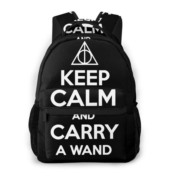 

backpack travel pack keep calm and carry a wand sports bag outdoor climbing