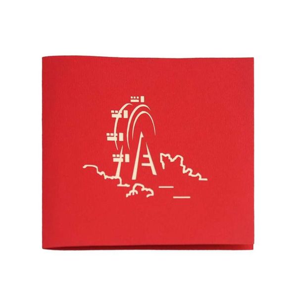 

15x15cm merry christmas ferris wheel 3d laser cut up paper handmade greeting cards personalized keepsakes postcards