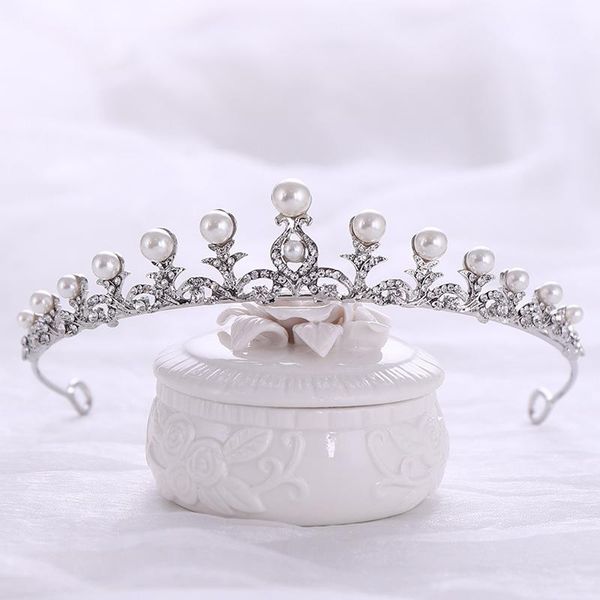

hair clips & barrettes -selling full circle pearl bridal crown fashion classic temperament elegant tiara princess birthday prom accessories, Golden;silver