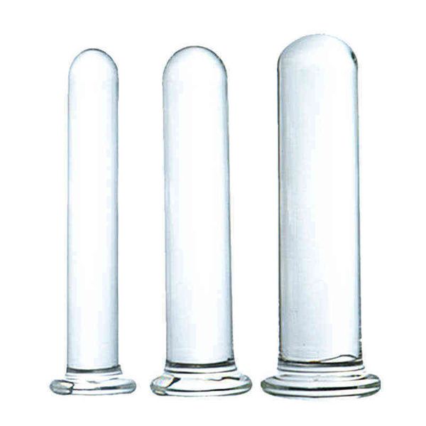 Nxy Sexo Anal Brinquedos Hollow Glass Dildo Plug Produto Anus Massager Massageador Túnel Treinador Smooth Stopper Estimular Colon Unisex Butt 1203